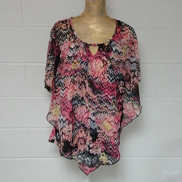 STUDIO WARKS Tops - STUDIO WORKS FLORAL BOHO, BLOUSE TOP